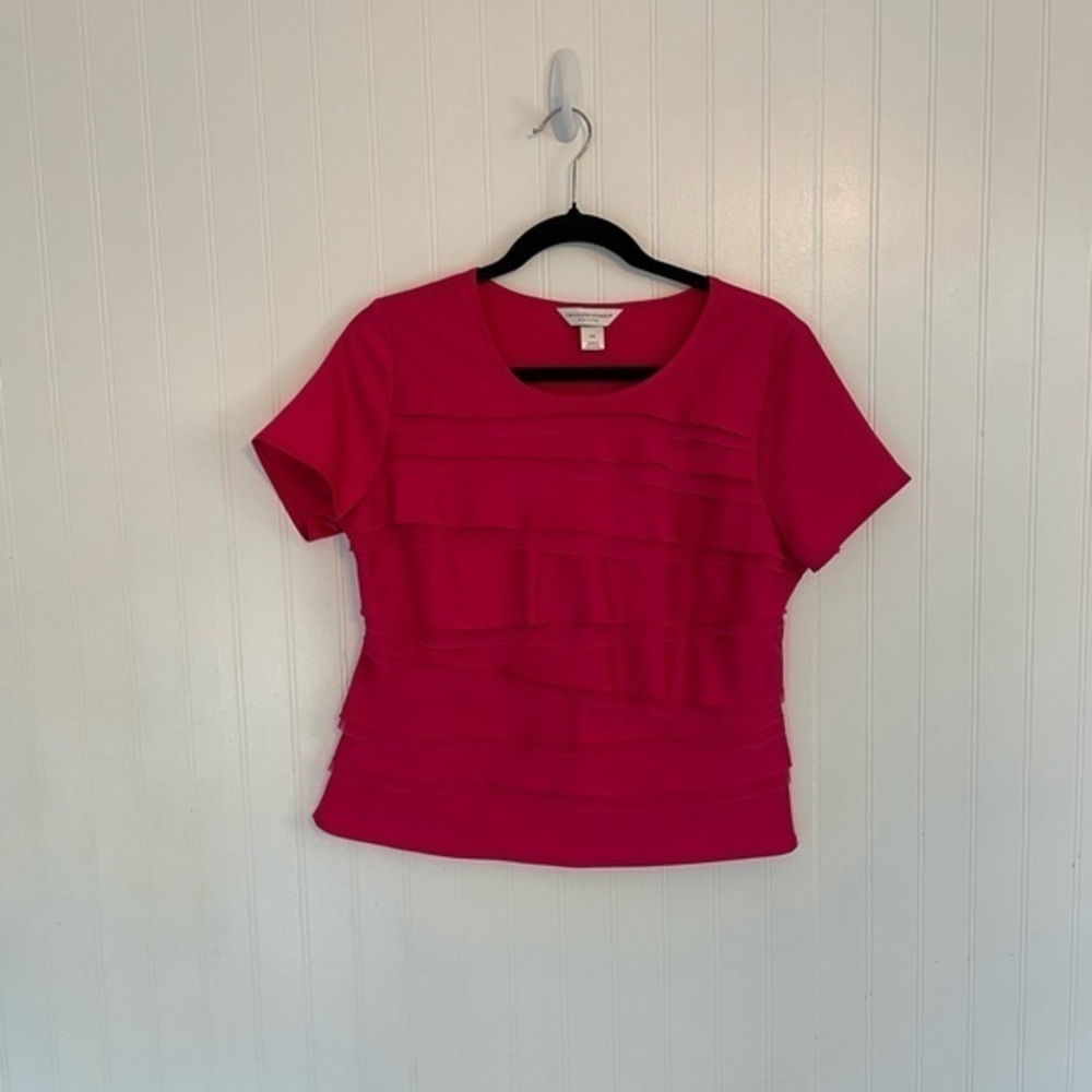 Christopher & Banks hot pink layered top - SP